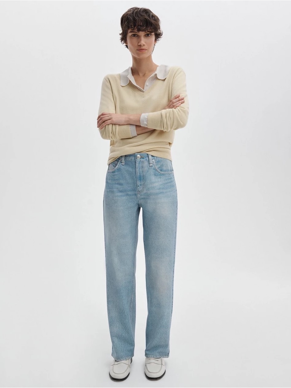 Rag & Bone Light Blue Miramar Shea Ankle Relaxed Straight Jeans